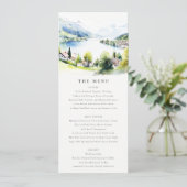Carte de menu de mariage paysage Lungern Suisse (Debout devant)
