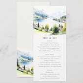 Carte de menu de mariage paysage Lungern Suisse (Devant / Derrière)