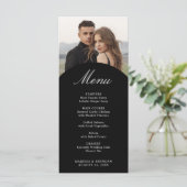 Carte de menu de mariage photo simple et moderne (Debout devant)