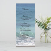 Carte de menu de mariage plage et océan (Debout devant)