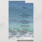 Carte de menu de mariage plage et océan (Devant / Derrière)