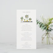 Carte de menu de Mariage Plante Succulent Poted Le (Debout devant)