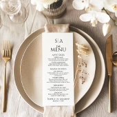 Carte de Menu de Mariage pour Décoration de Table