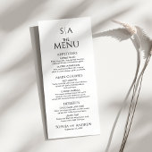 Carte de Menu de Mariage pour Décoration de Table