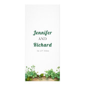 Carte de menu de mariage printanière et verdoyante (Dos)