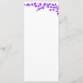 Carte de menu de mariage Purple Blossoms (Dos)