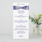Carte de menu de mariage Purple Blue Silver Infini (Debout devant)