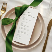 Carte de Menu de Mariage Rambling Rose Vine Sage C