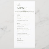 Carte de Menu de Mariage Rambling Rose Vine Sage C (Devant)