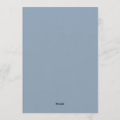 Carte de menu de mariage rayée bleue (Dos)