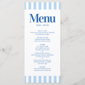Carte de menu de mariage Rayures de Cabanon Ondulé (Devant)