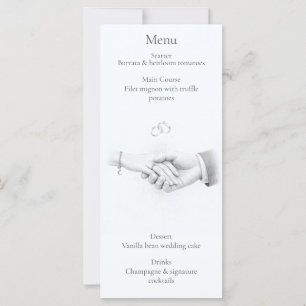 Carte de menu de mariage romantique minimaliste 'M