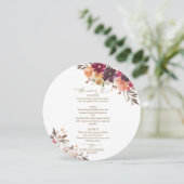 Carte de menu de mariage rond Cercle de citrouille (Debout devant)