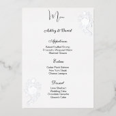 Carte de menu de mariage Rose Foil (Recto)
