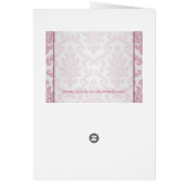 Carte de menu de mariage - rose foncé de damassé (Dos)