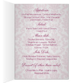 Carte de menu de mariage - rose foncé de damassé (Intérieur (Droit))