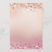 Carte de menu de mariage rose gold rose confetti (Dos)