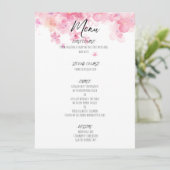 Carte de menu de mariage rustique aquarelle à fleu (Debout devant)