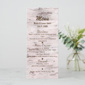 Carte de menu de mariage rustique en forme d'arbre (Debout devant)