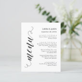 Carte de Menu de Mariage Script Élégant et Fancy p (Debout devant)