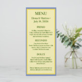 Carte de Menu de Mariage Sicilien Tuile & Citron (Debout devant)