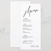 Carte de menu de mariage simple et moderne (Devant / Derrière)