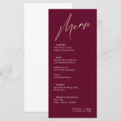 Carte de menu de mariage simple et moderne vin et  (Devant / Derrière)