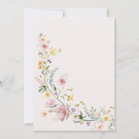 Carte de menu de mariage Soft Fleur sauvage enchan (Dos)