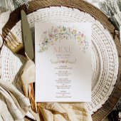Carte de menu de mariage Soft Fleur sauvage enchan