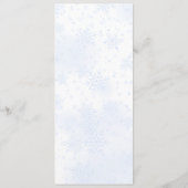 Carte de menu de mariage sous la neige d'hiver (Dos)