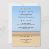Carte de Menu de Mariage sur la Plage (Devant)