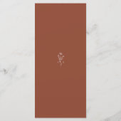 Carte de menu de mariage Terracotta Boho (Dos)