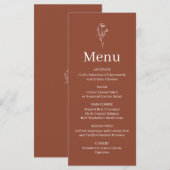 Carte de menu de mariage Terracotta Boho (Devant / Derrière)