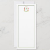 Carte de menu de mariage tropical avec monogramme (Dos)