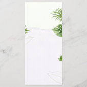 Carte de Menu de Mariage Tropical Romantique (Dos)