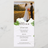 Carte de Menu de Mariage Tropical Romantique (Devant)