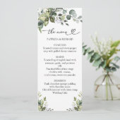 Carte de Menu de Mariage Végétal Chic Rustique (Debout devant)