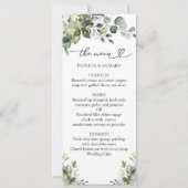 Carte de Menu de Mariage Végétal Chic Rustique (Devant)