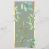 Carte de menu de mariage vert eucalyptus rustique (Dos)