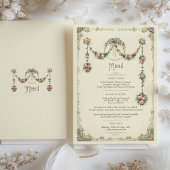 Carte de menu de mariage victorien