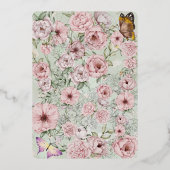 Carte de menu de mariage Vintage Mint Peony (Verso)