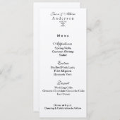 Carte de menu de miroitation d'or pour les mariage (Devant / Derrière)