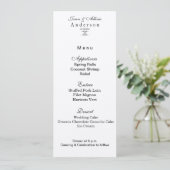 Carte de menu de miroitement d'or pour mariage (Debout devant)