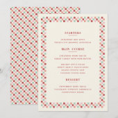 Carte de menu de Noël à damier de vacances - Berry (Devant / Derrière)