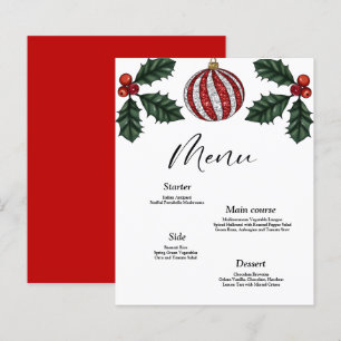 Carte de menu de Noël budgétaire