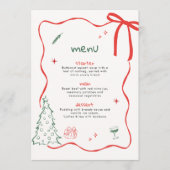 Carte de menu de Noël dessinée à la main de manièr (Devant)