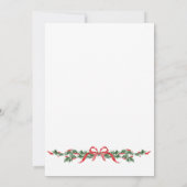 Carte de menu de Noël imprimable avec un ruban rou (Dos)