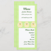 Carte de menu de poulet de guingan (Devant / Derrière)