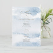 Carte de menu de première communion garçon aquarel (Debout devant)