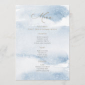 Carte de menu de première communion garçon aquarel (Devant)